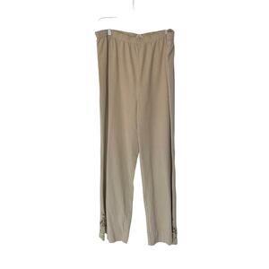 Soft Surroundings Pants Beige Pull On Stretch Relaxed Casual Straight Leg Large